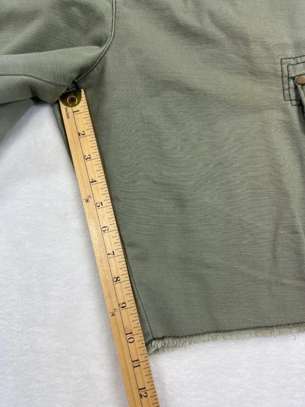 Ocean Pacific OP Cargo Shorts Men's 38 Olive Green Raw Hem Y2K Skater Gorpcore